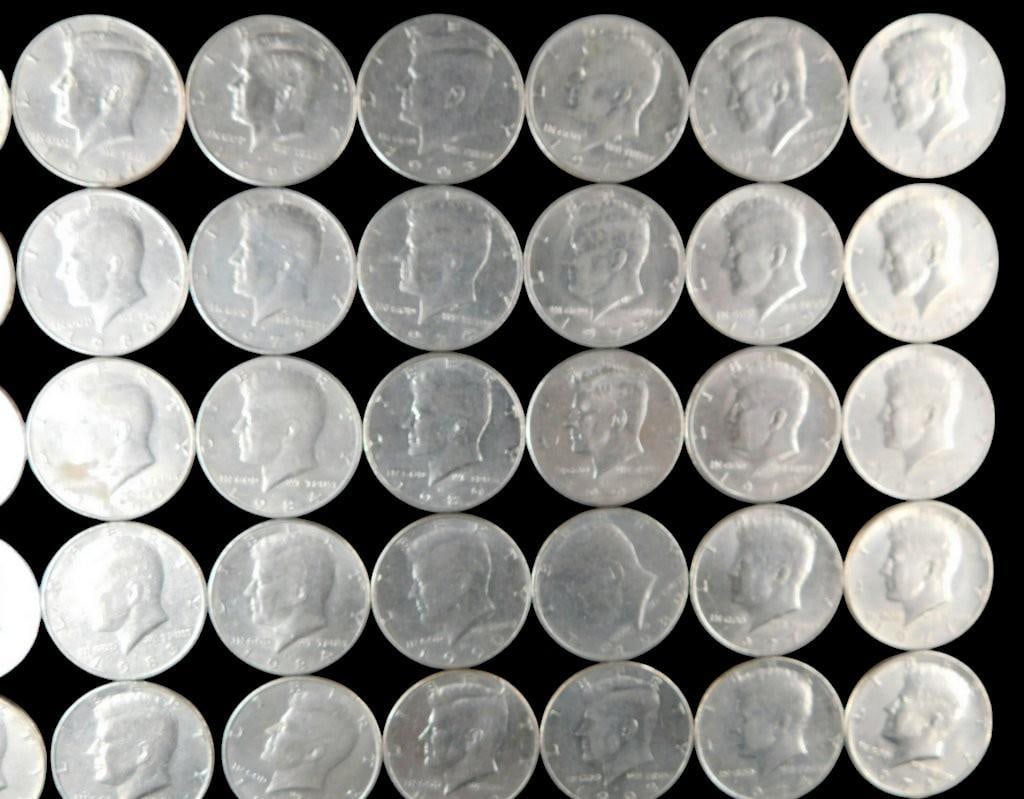 49 Kennedy Half Dollars - Mixed Dates and Mint Marks - 12