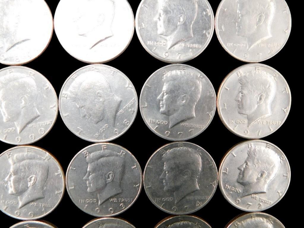 49 Kennedy Half Dollars - Mixed Dates and Mint Marks - 3