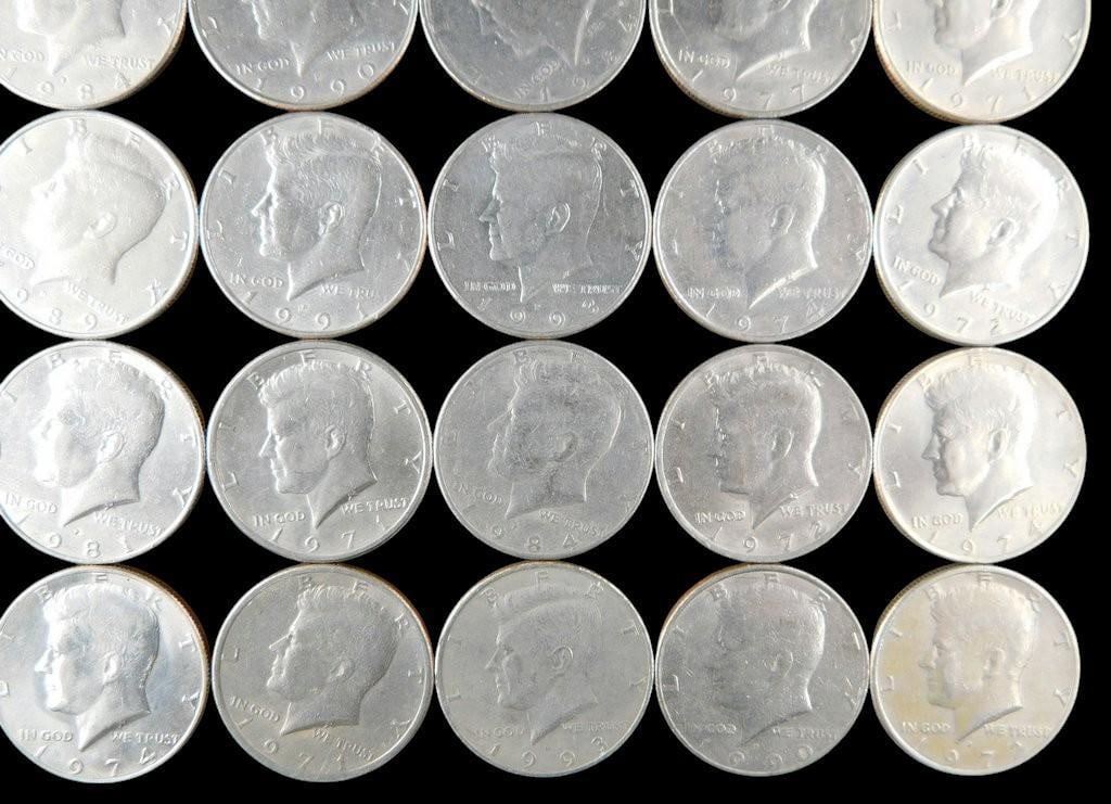 49 Kennedy Half Dollars - Mixed Dates and Mint Marks - 7