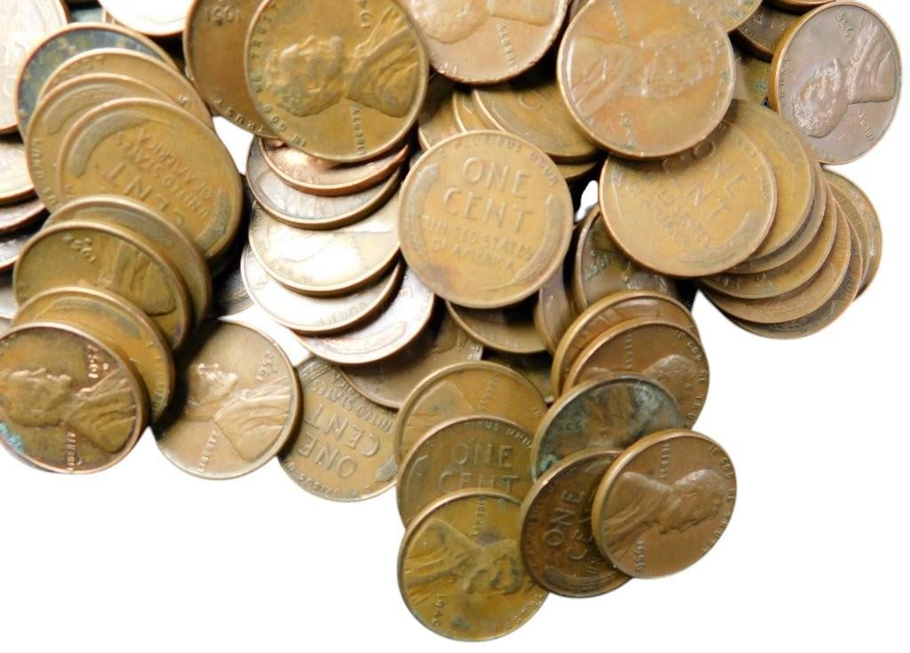 Pile of U.S. Wheat Pennies - Assorted Dates and Mint Marks - 4