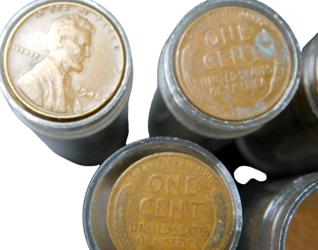 U.S. Wheat Pennies in Five Clear Tubes - 2