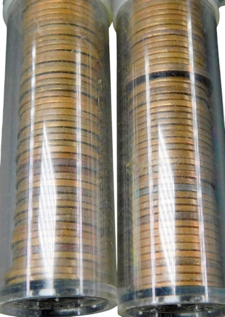 U.S. Wheat Pennies in Five Clear Tubes - 8
