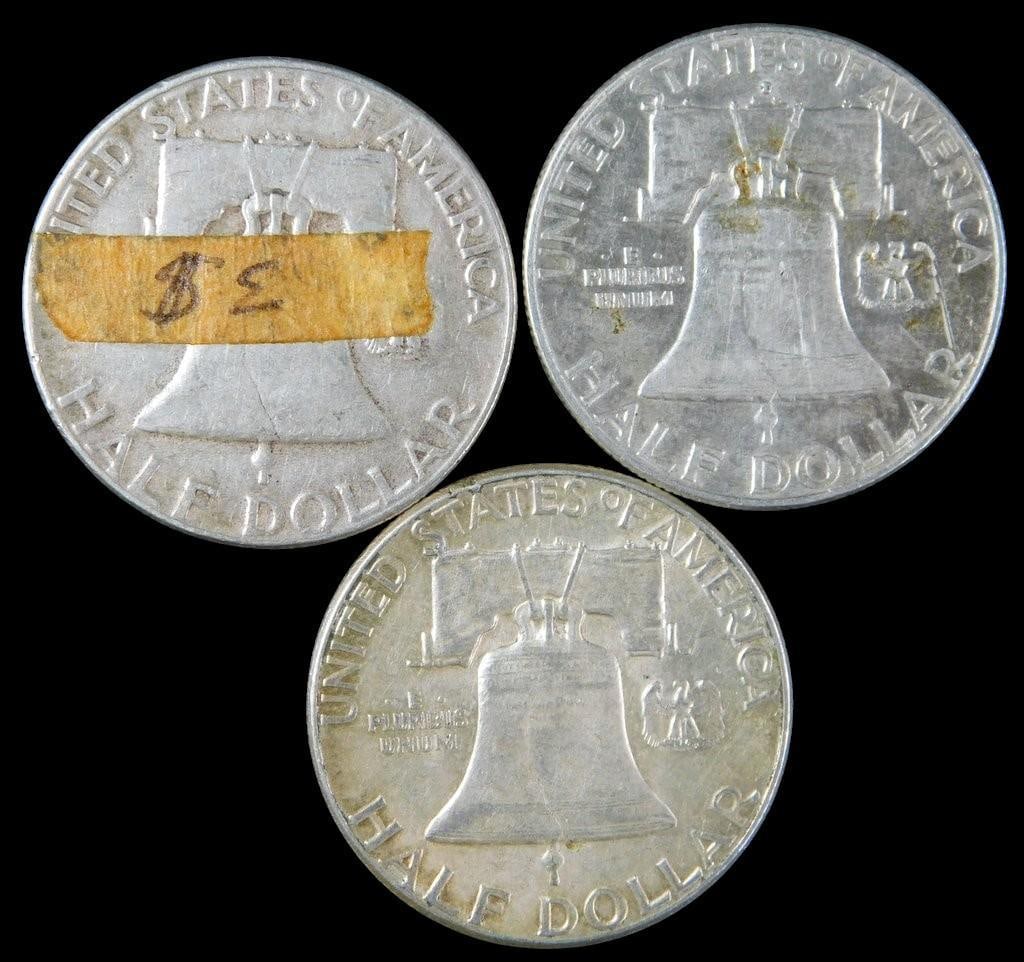 11 Franklin Silver Half Dollars, (1952-1963) - 6