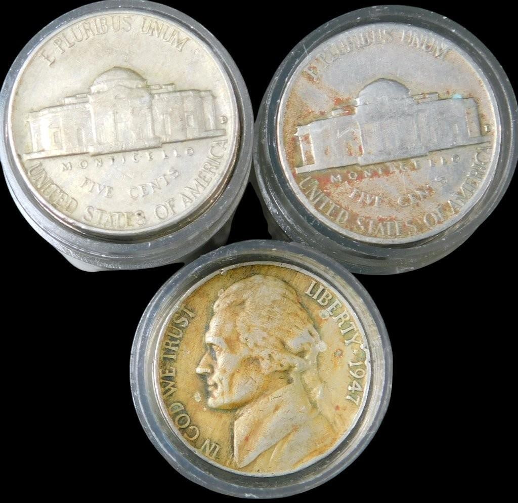Three Rolls of Unsearched Jefferson Nickels - 2