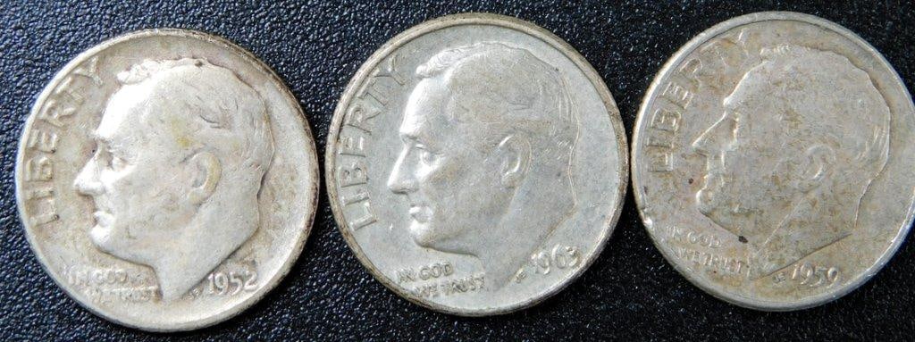 Grouping of U.S. Silver Coins, Including Half Dollars, Quarters, and Dimes - 12