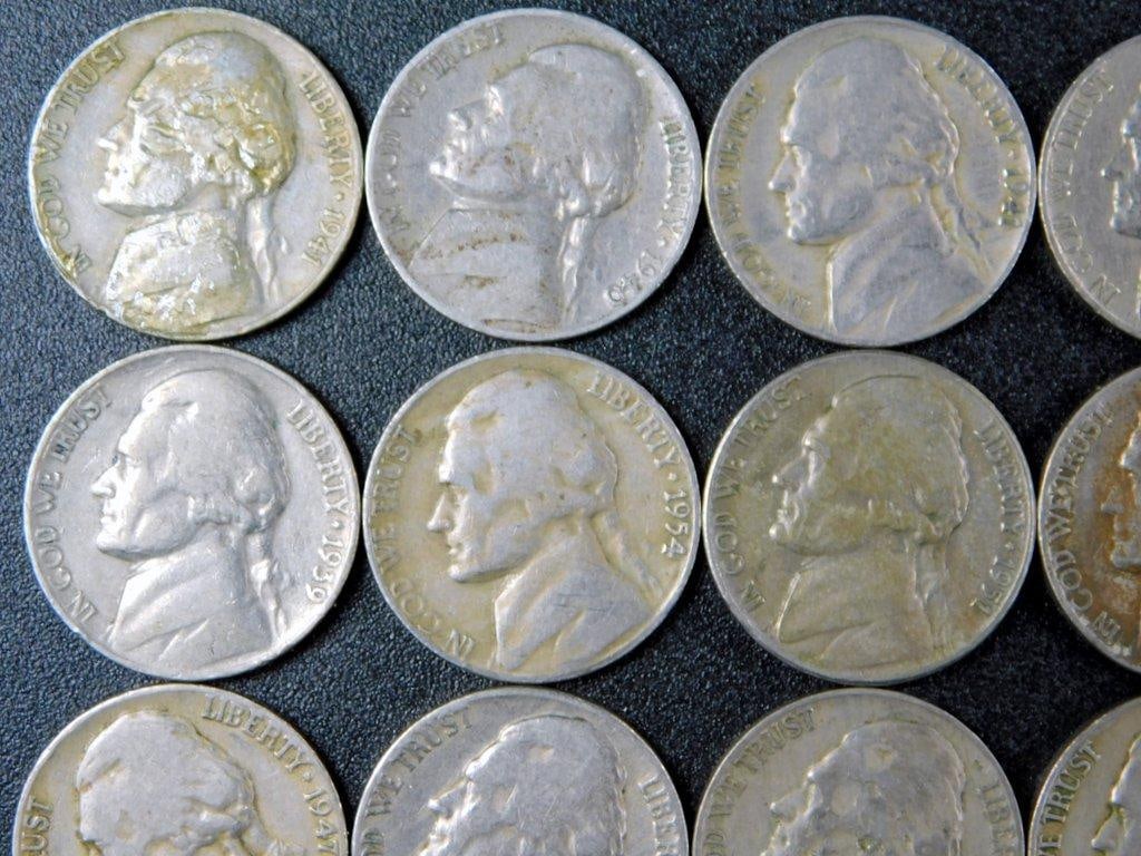 13 Jefferson Nickels, Mixed Dates and Conditions - 2