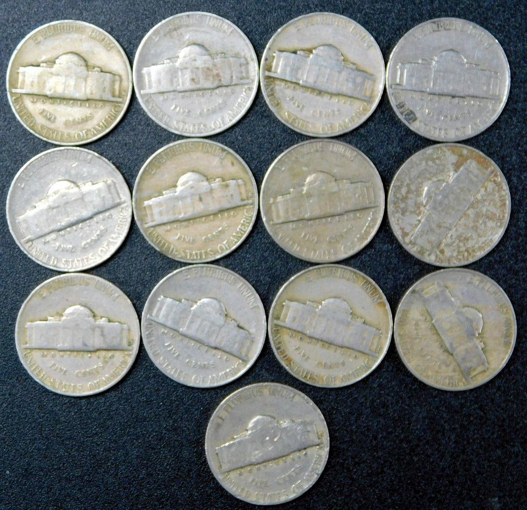 13 Jefferson Nickels, Mixed Dates and Conditions - 5