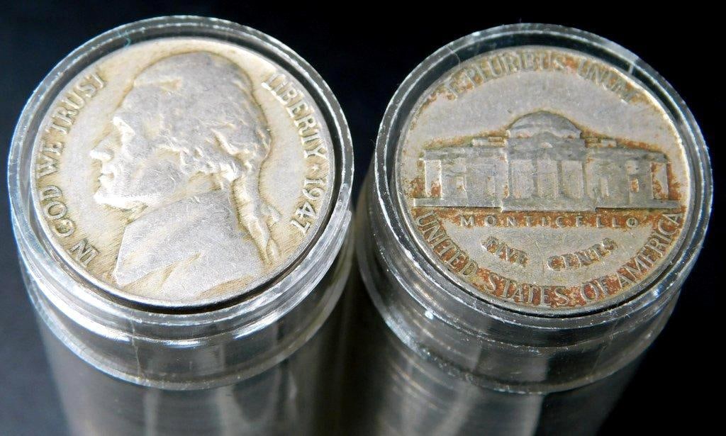 Jefferson Nickels in Two Plastic Tubes, Unsearched - 2