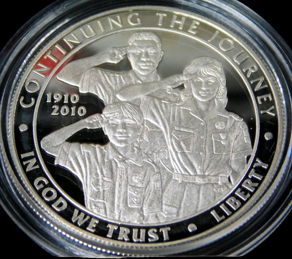 Boy Scouts of America 2010 Centennial Silver Dollar and 1964 U.S. Mint Set - 2