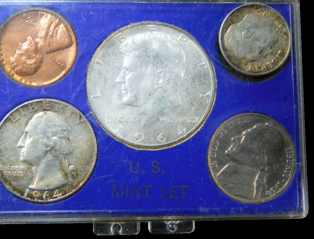 Boy Scouts of America 2010 Centennial Silver Dollar and 1964 U.S. Mint Set - 6