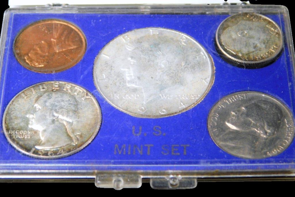 Boy Scouts of America 2010 Centennial Silver Dollar and 1964 U.S. Mint Set - 9