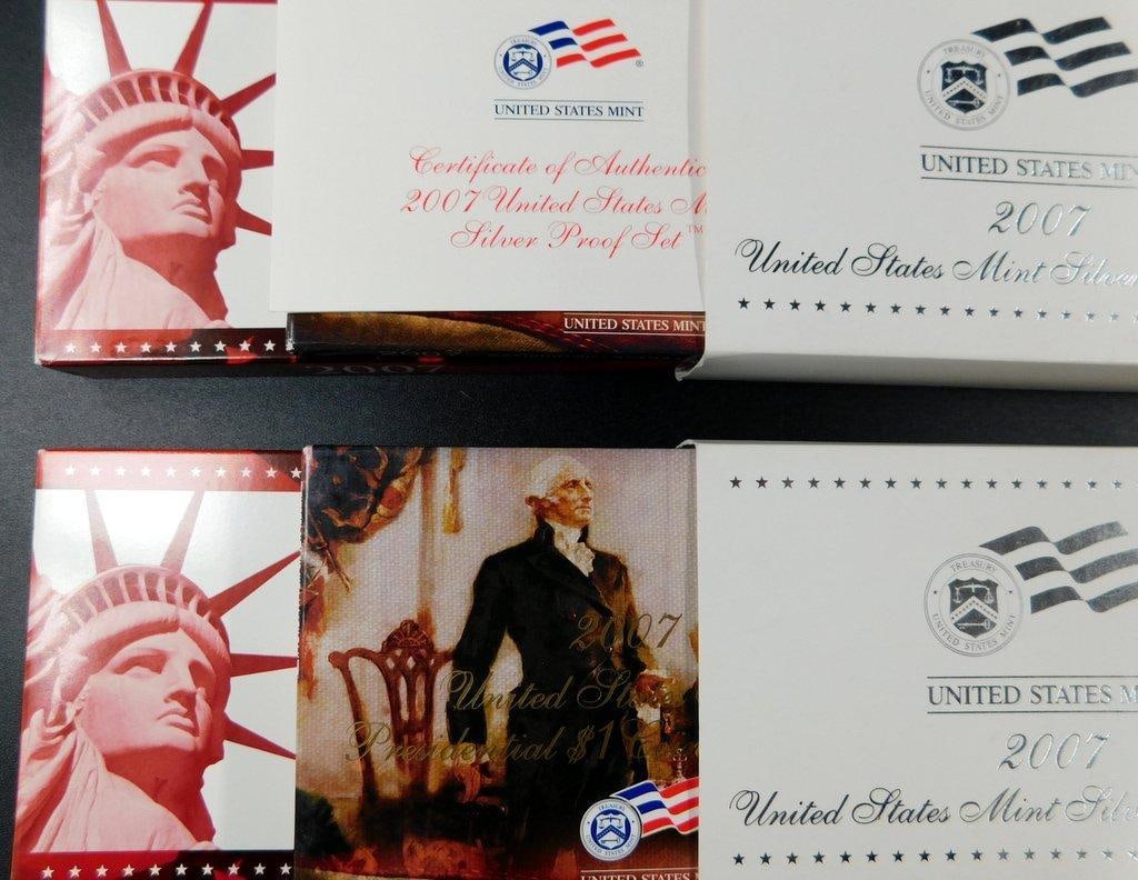 2007 United States Mint Silver Proof Sets with Original Packaging, (2) - 5