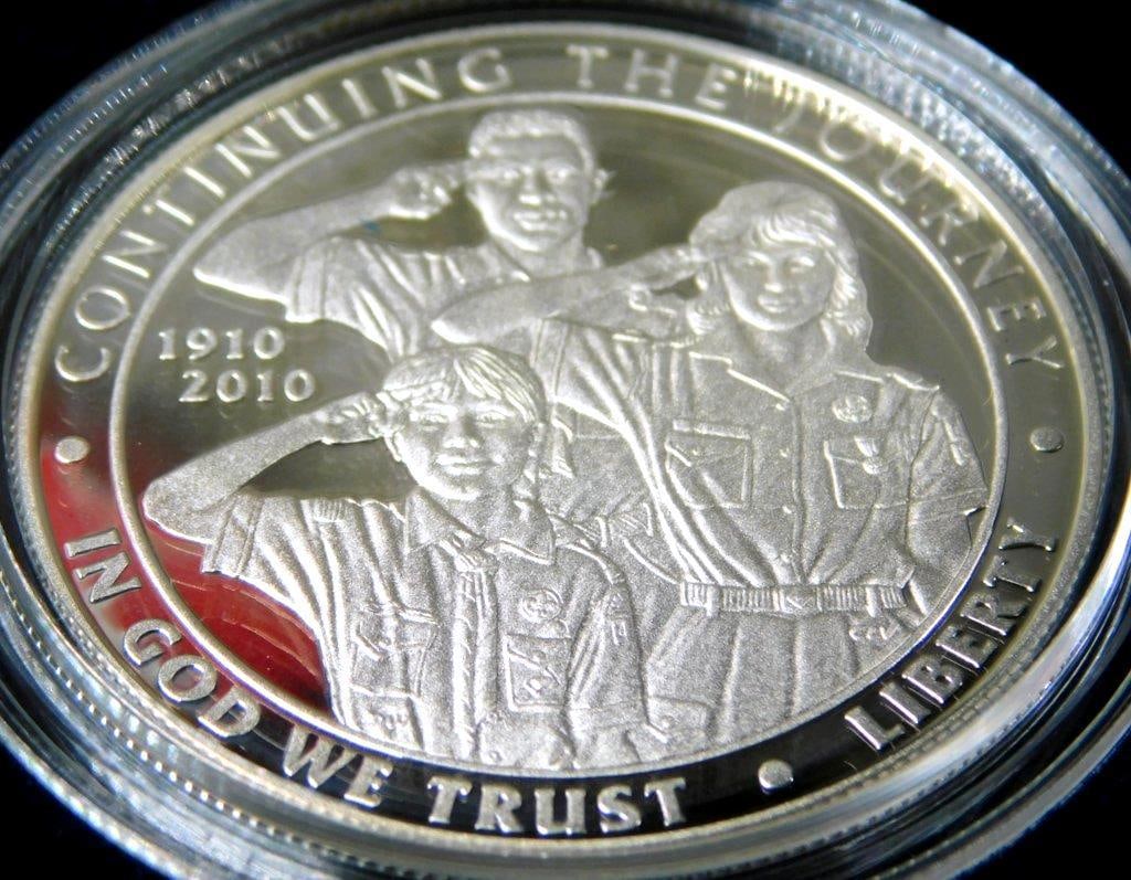 United States Mint Boy Scouts and Thomas Edison Proof Silver Dollar Coins - 3