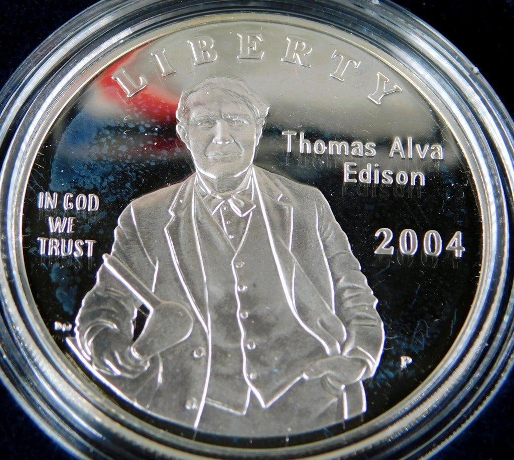 United States Mint Boy Scouts and Thomas Edison Proof Silver Dollar Coins - 5