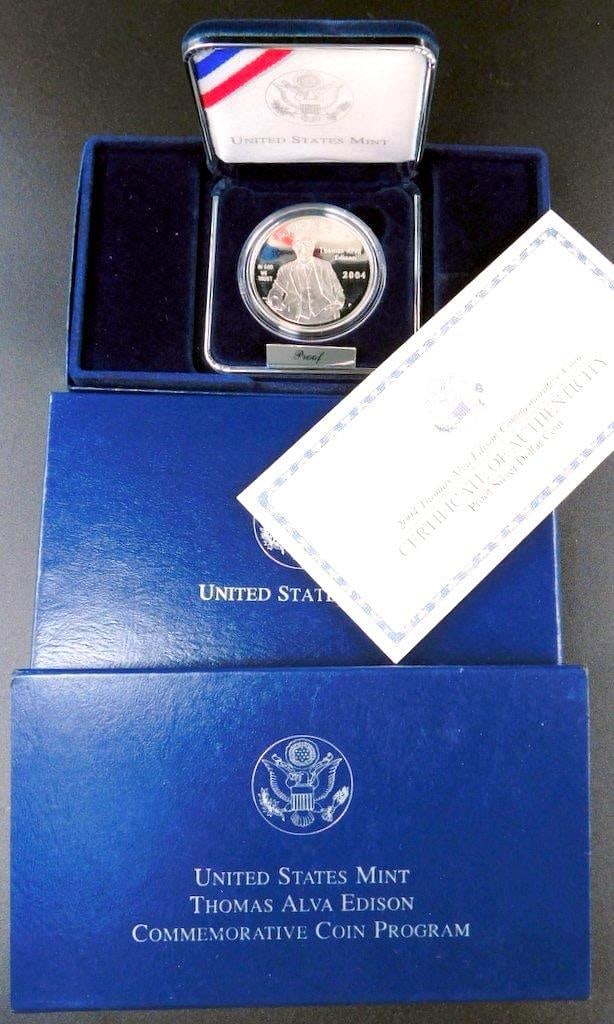 United States Mint Boy Scouts and Thomas Edison Proof Silver Dollar Coins - 6