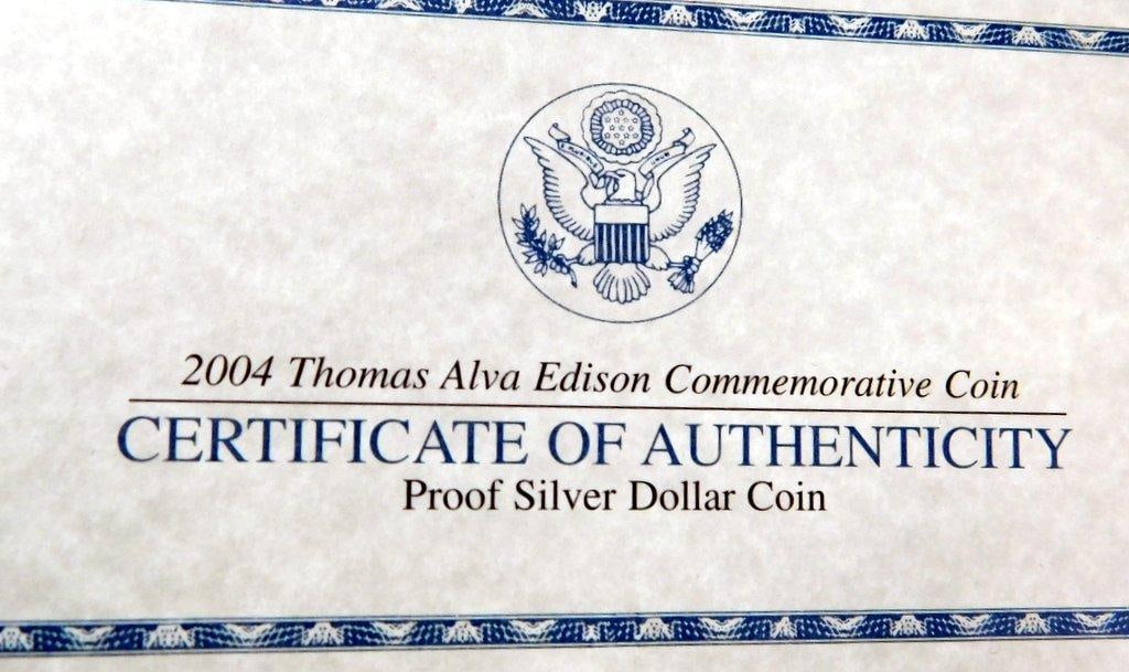 United States Mint Boy Scouts and Thomas Edison Proof Silver Dollar Coins - 7