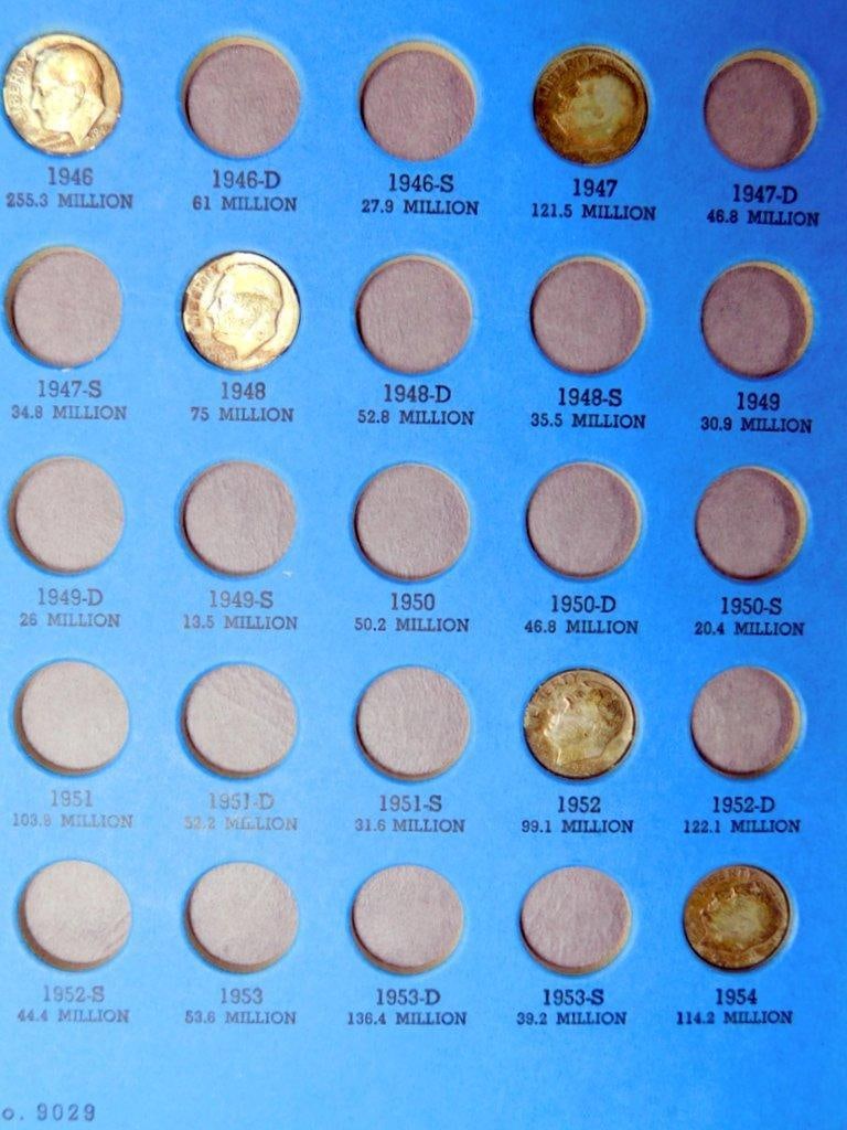 Jefferson Nickel (1938-1961) and Roosevelt Dime Albums Starting 1946, (2) - 10