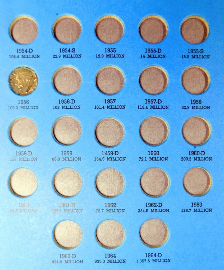 Jefferson Nickel (1938-1961) and Roosevelt Dime Albums Starting 1946, (2) - 11