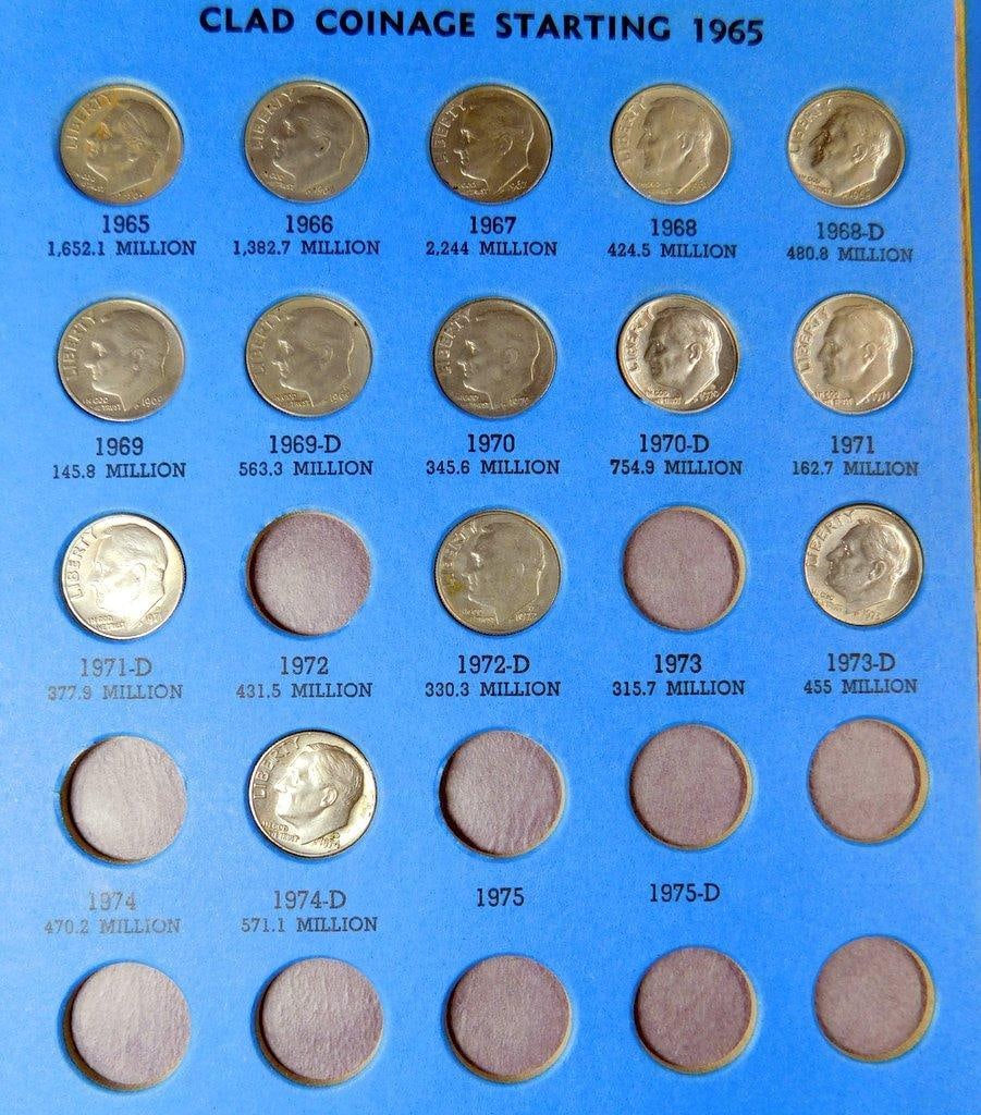 Jefferson Nickel (1938-1961) and Roosevelt Dime Albums Starting 1946, (2) - 12