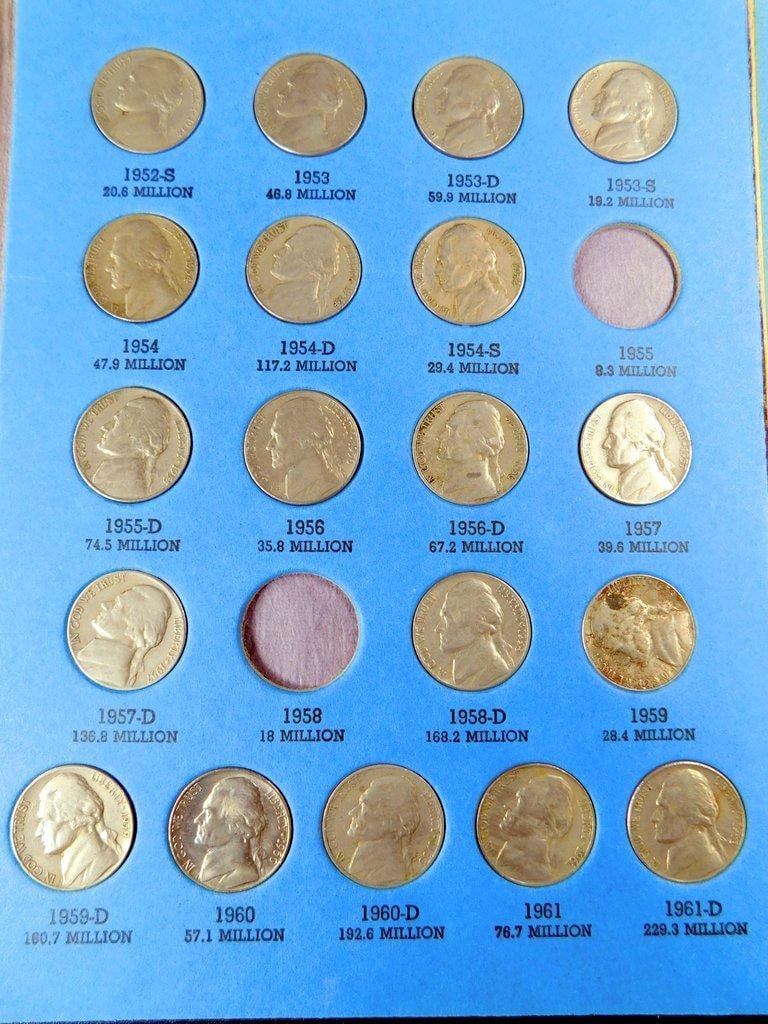 Jefferson Nickel (1938-1961) and Roosevelt Dime Albums Starting 1946, (2) - 6