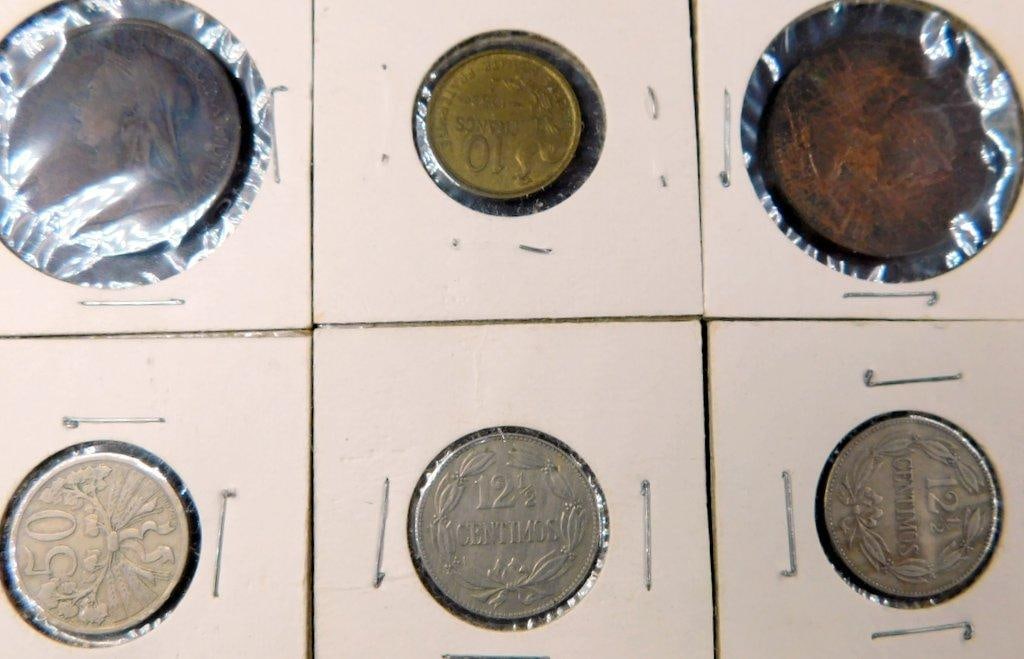 World Coins and Tokens in Card Holders - 9