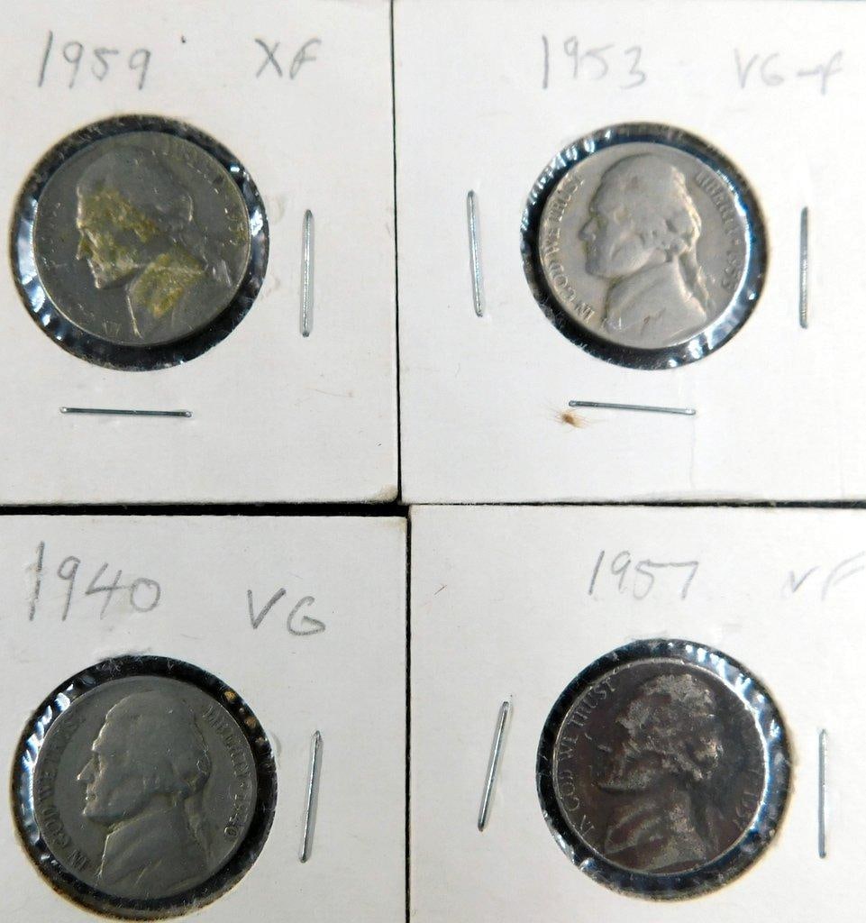 Grouping of Jefferson Nickels w/ Various Grades and Dates, (19) - 4