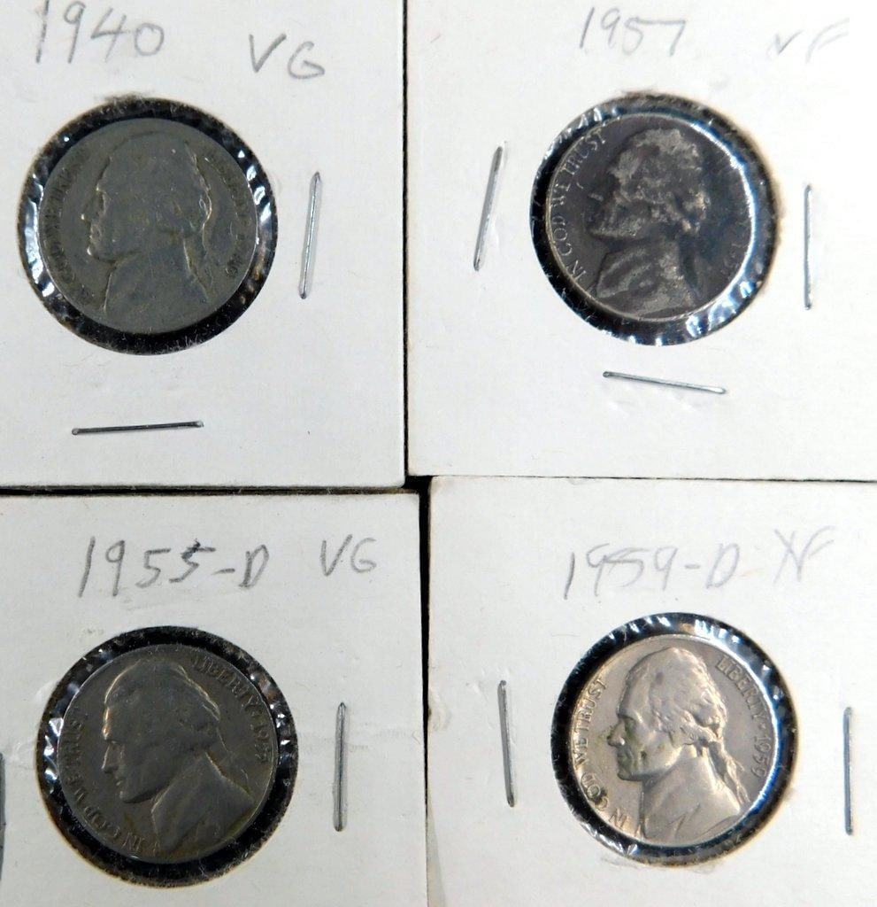 Grouping of Jefferson Nickels w/ Various Grades and Dates, (19) - 5