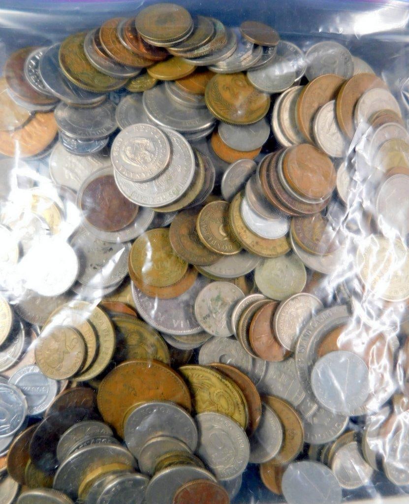 Large Grouping of Canadian and World Coins in Holders and Bag - 12