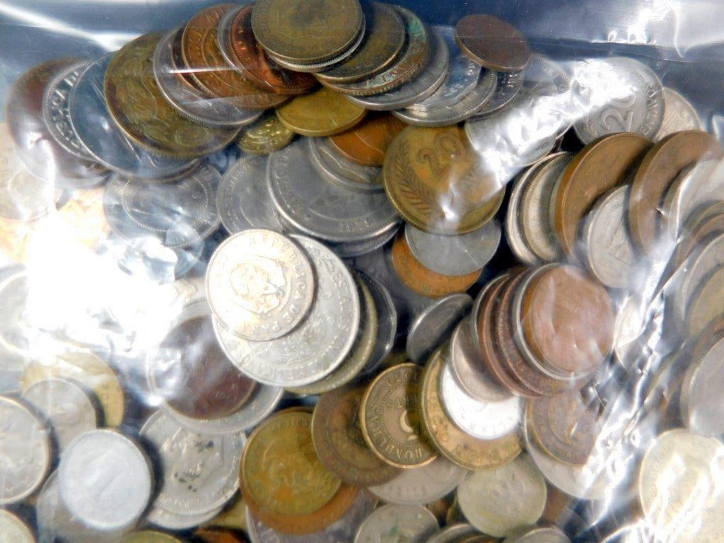 Large Grouping of Canadian and World Coins in Holders and Bag - 13