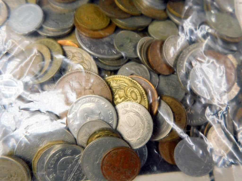 Large Grouping of Canadian and World Coins in Holders and Bag - 16