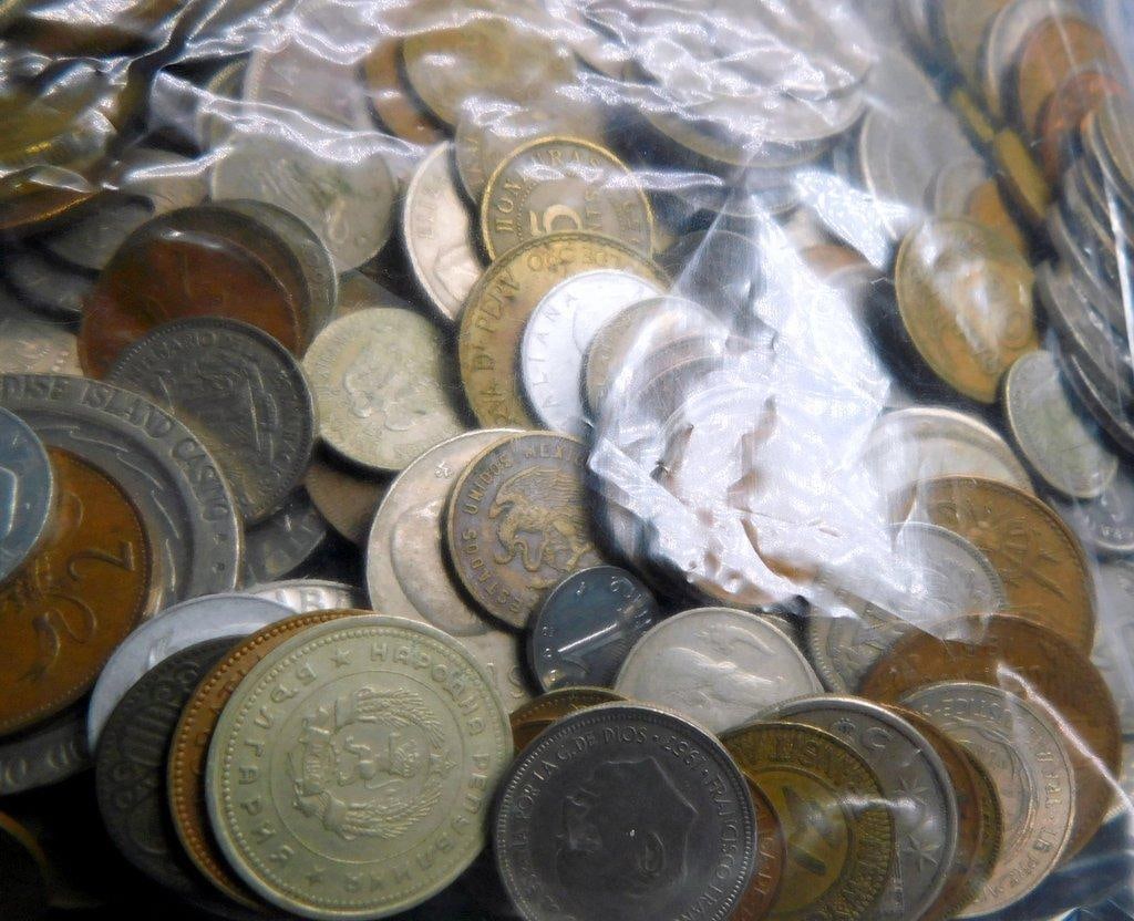Large Grouping of Canadian and World Coins in Holders and Bag - 19