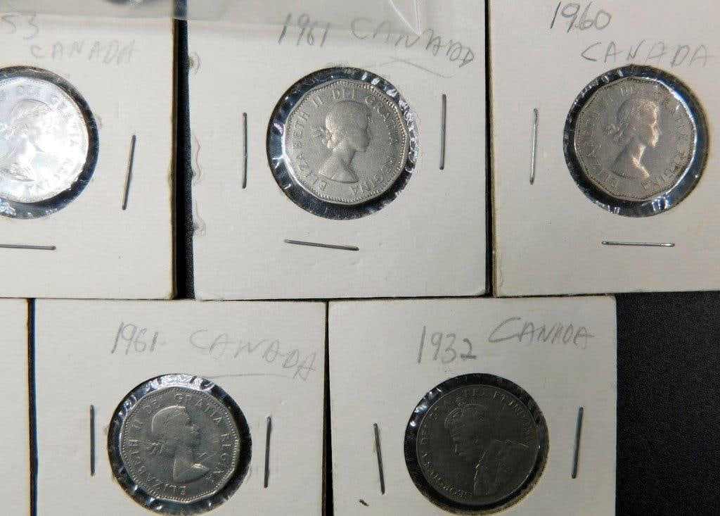 Large Grouping of Canadian and World Coins in Holders and Bag - 7
