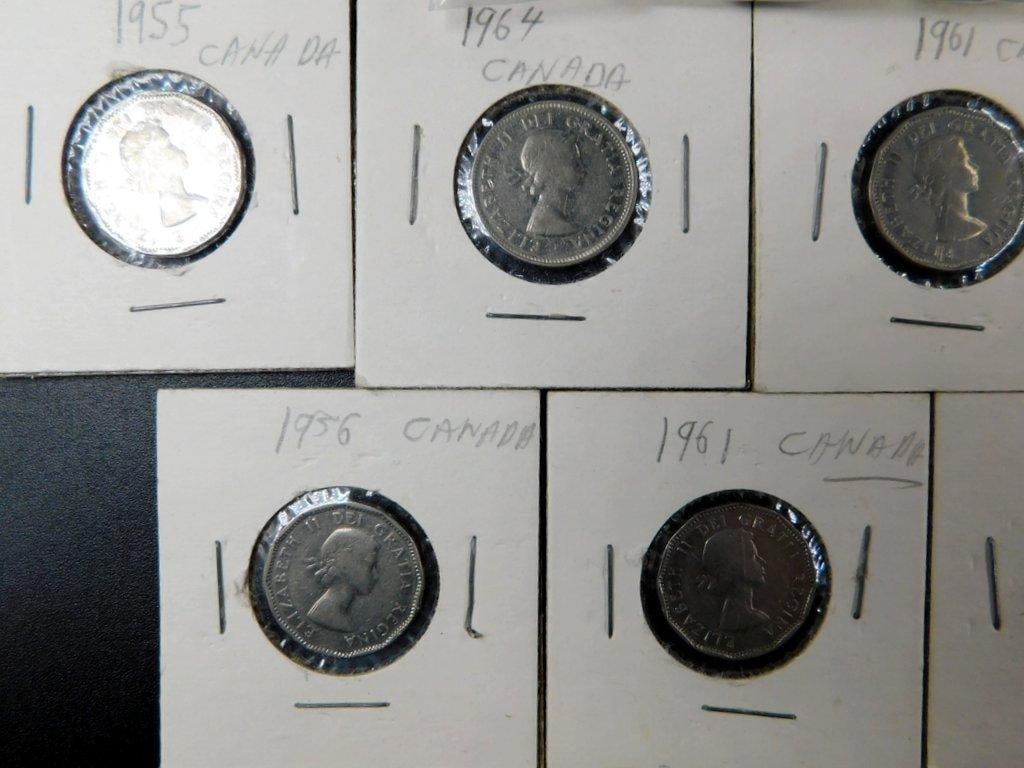 Large Grouping of Canadian and World Coins in Holders and Bag - 9