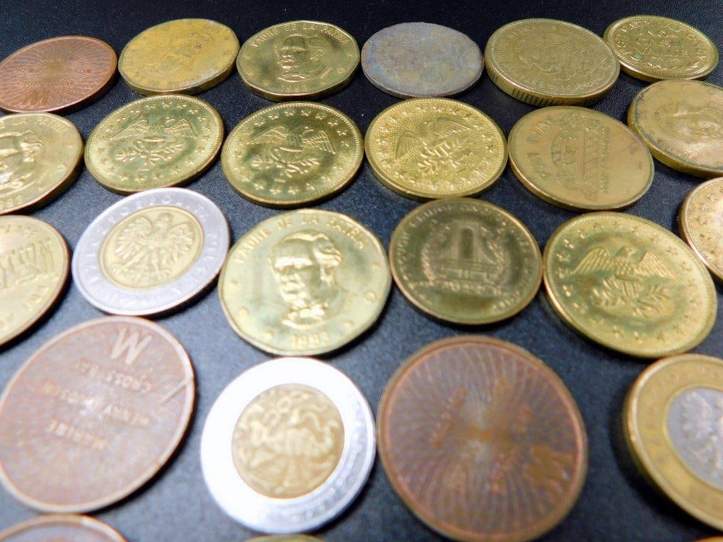 Grouping of Coins from Various Countries and Tokens - 11