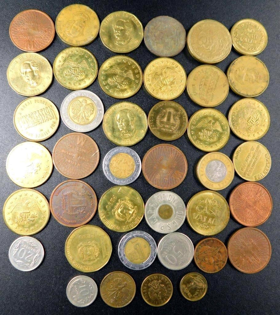 Grouping of Coins from Various Countries and Tokens (1 of 13)