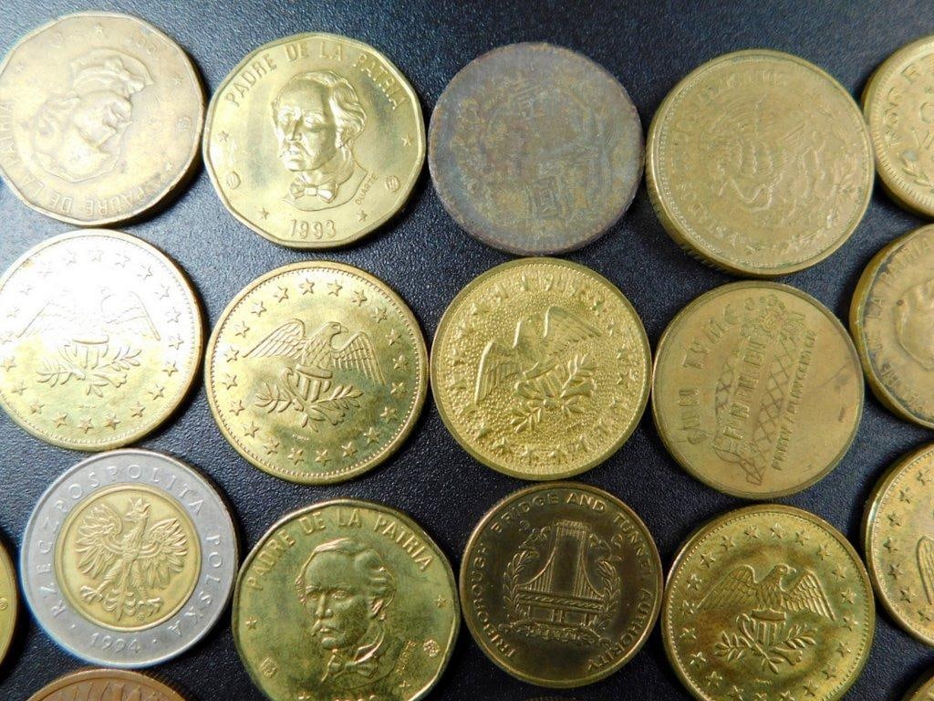 Grouping of Coins from Various Countries and Tokens - 2