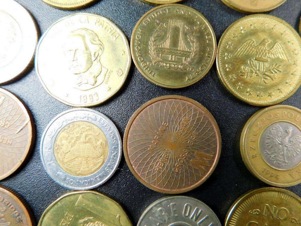 Grouping of Coins from Various Countries and Tokens - 5