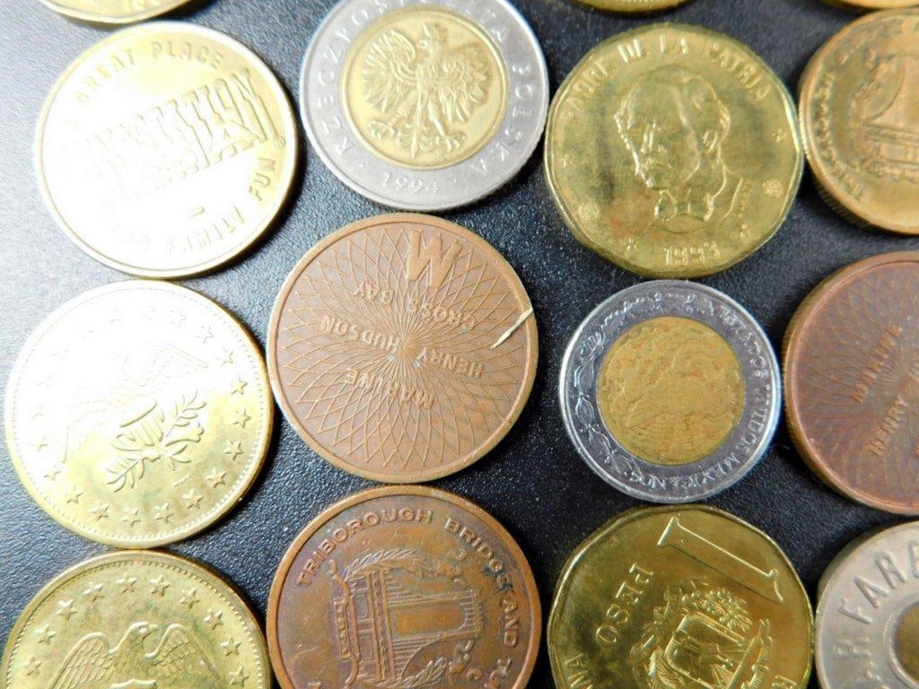 Grouping of Coins from Various Countries and Tokens - 6