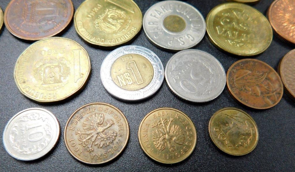 Grouping of Coins from Various Countries and Tokens - 9