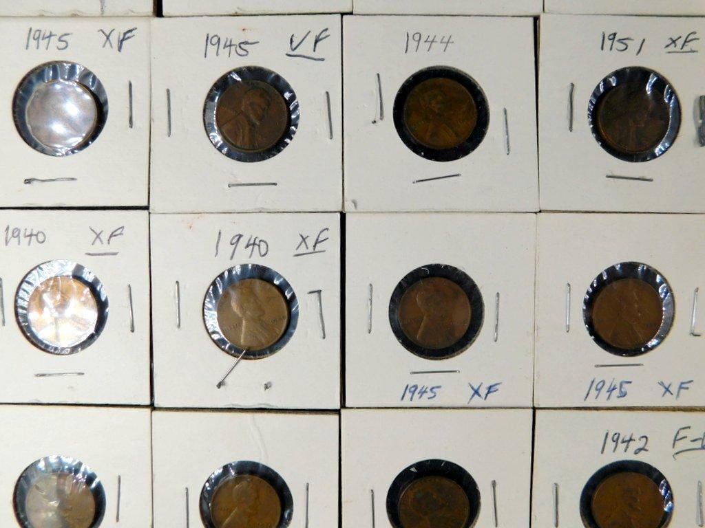 U.S. Lincoln Wheat Cents Grouping in Individual Holders, (86) - 11