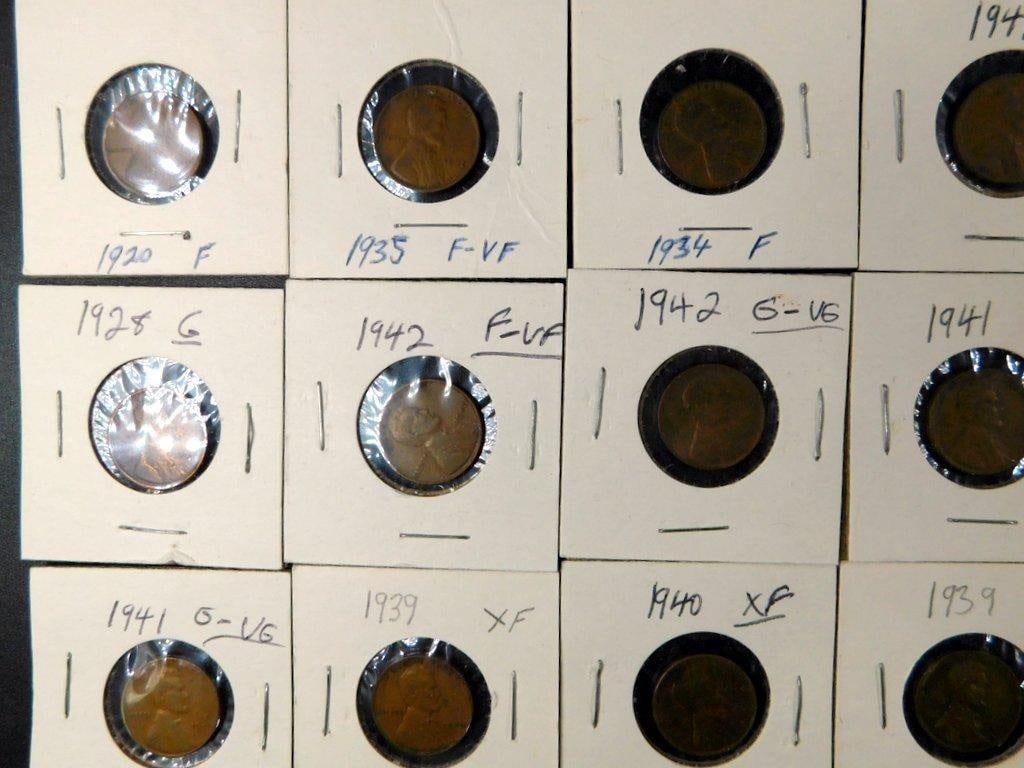 U.S. Lincoln Wheat Cents Grouping in Individual Holders, (86) - 12