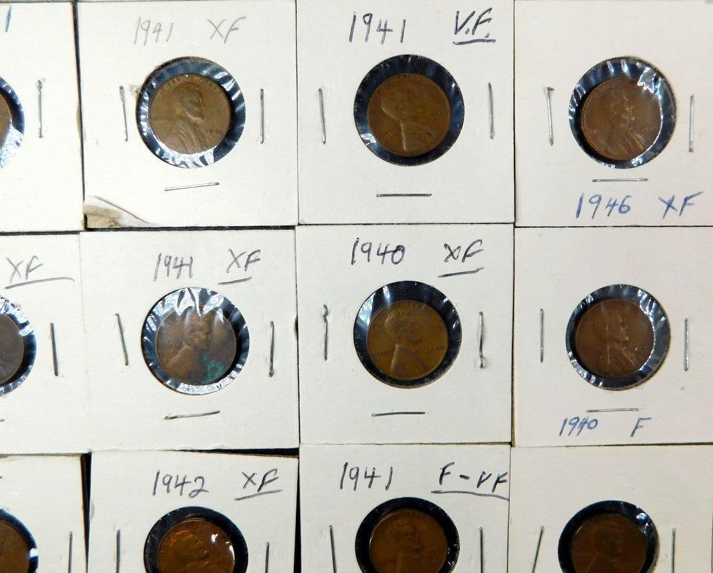 U.S. Lincoln Wheat Cents Grouping in Individual Holders, (86) - 14