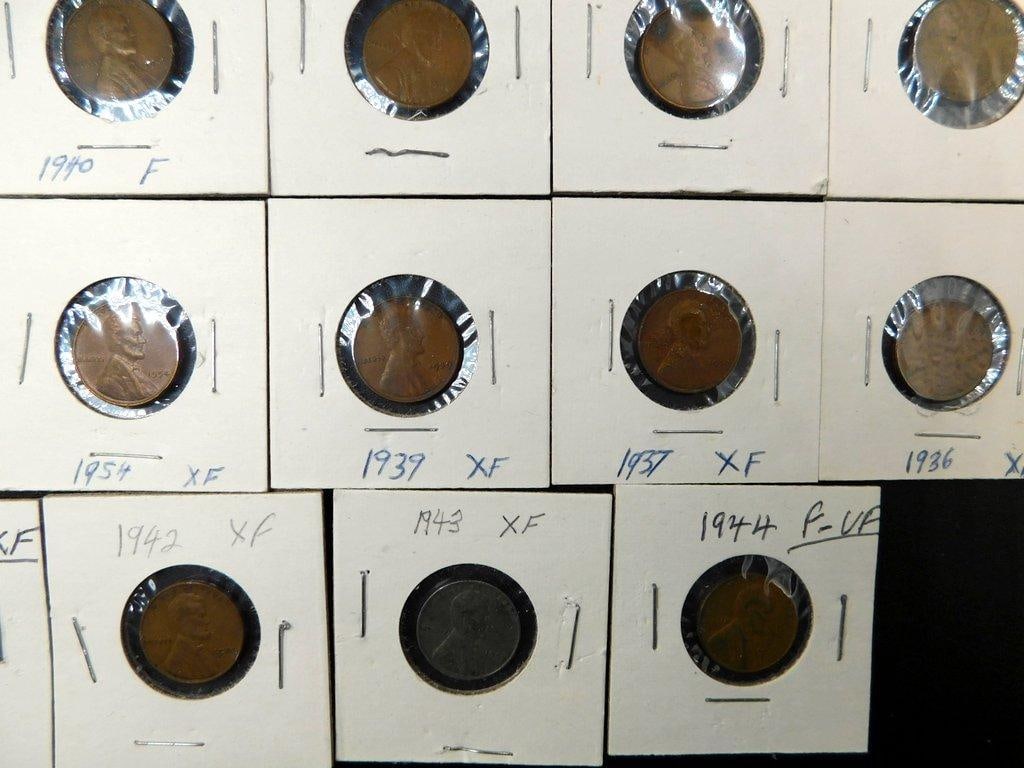 U.S. Lincoln Wheat Cents Grouping in Individual Holders, (86) - 16