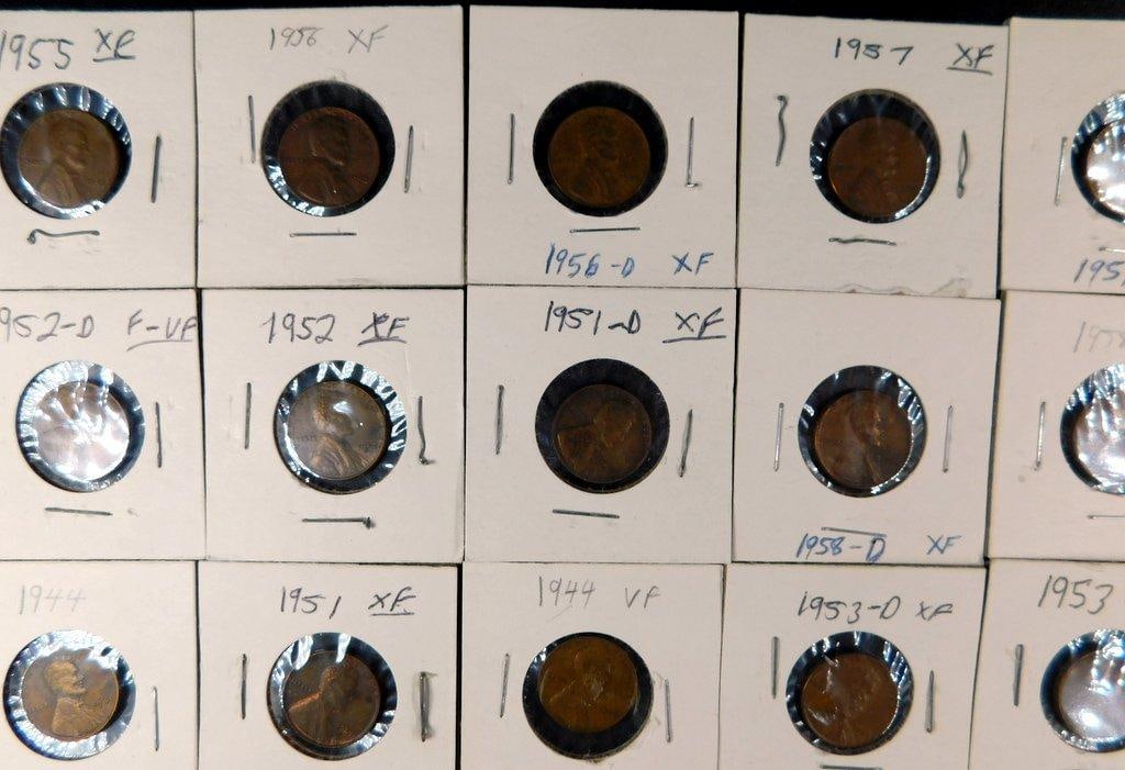U.S. Lincoln Wheat Cents Grouping in Individual Holders, (86) - 4