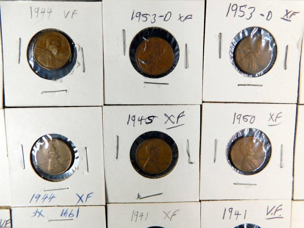 U.S. Lincoln Wheat Cents Grouping in Individual Holders, (86) - 9