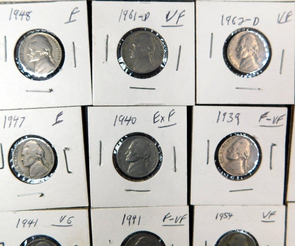 Jefferson Nickels Grouping in Individual Holders, (82) - 10
