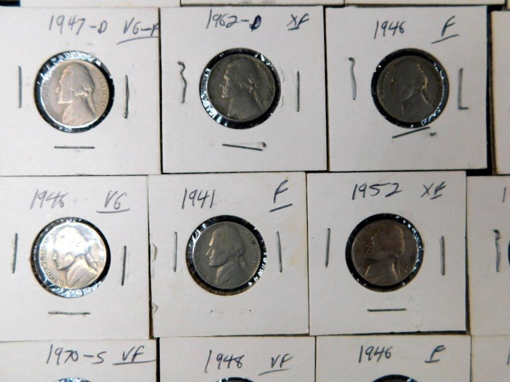 Jefferson Nickels Grouping in Individual Holders, (82) - 12