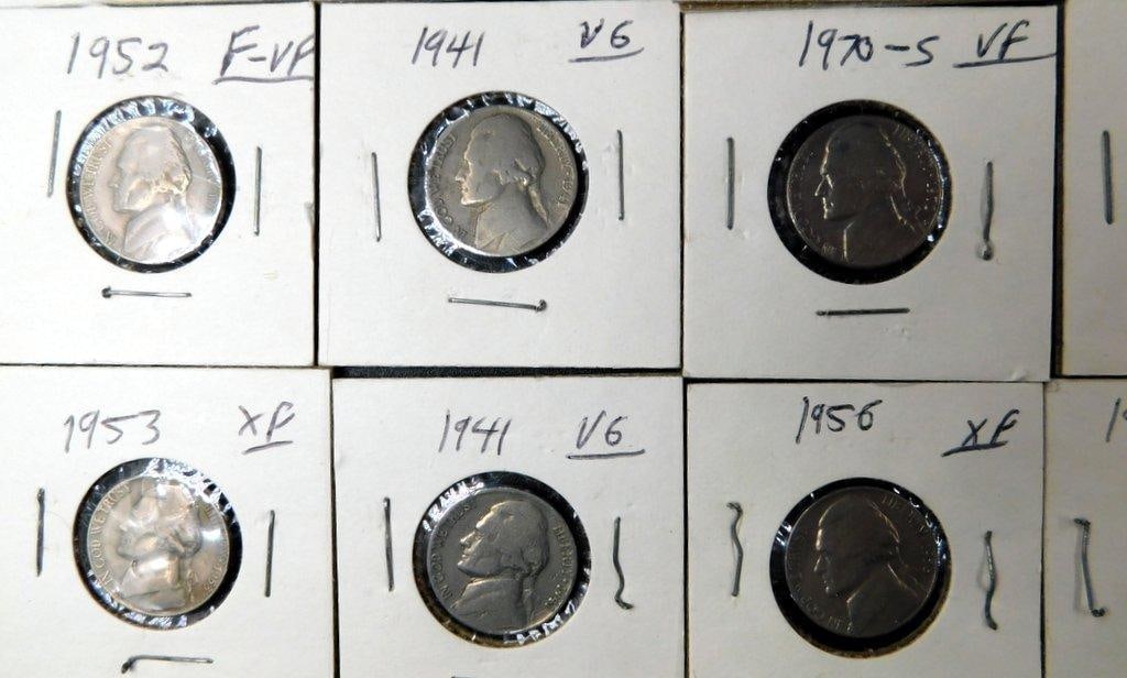 Jefferson Nickels Grouping in Individual Holders, (82) - 14