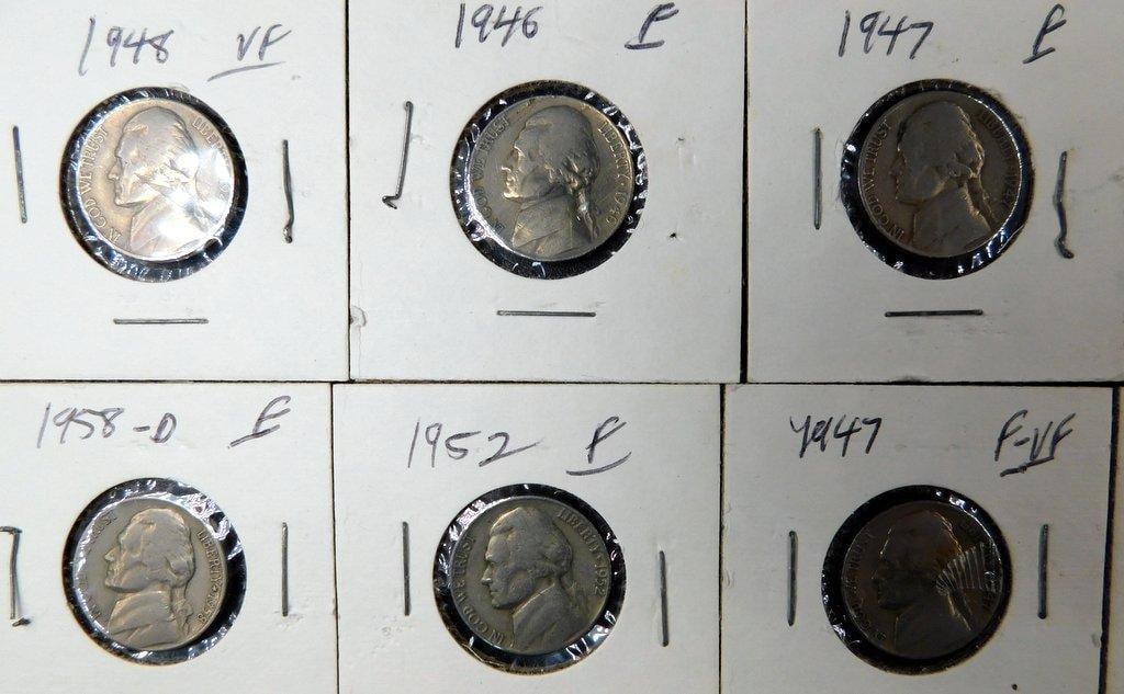 Jefferson Nickels Grouping in Individual Holders, (82) - 15