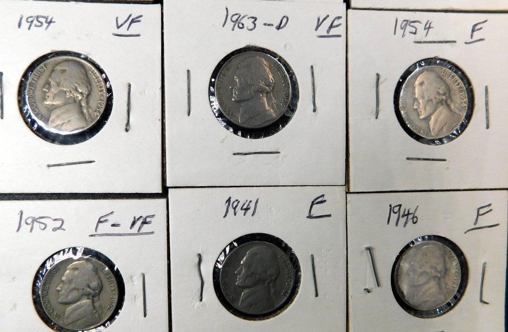 Jefferson Nickels Grouping in Individual Holders, (82) - 17